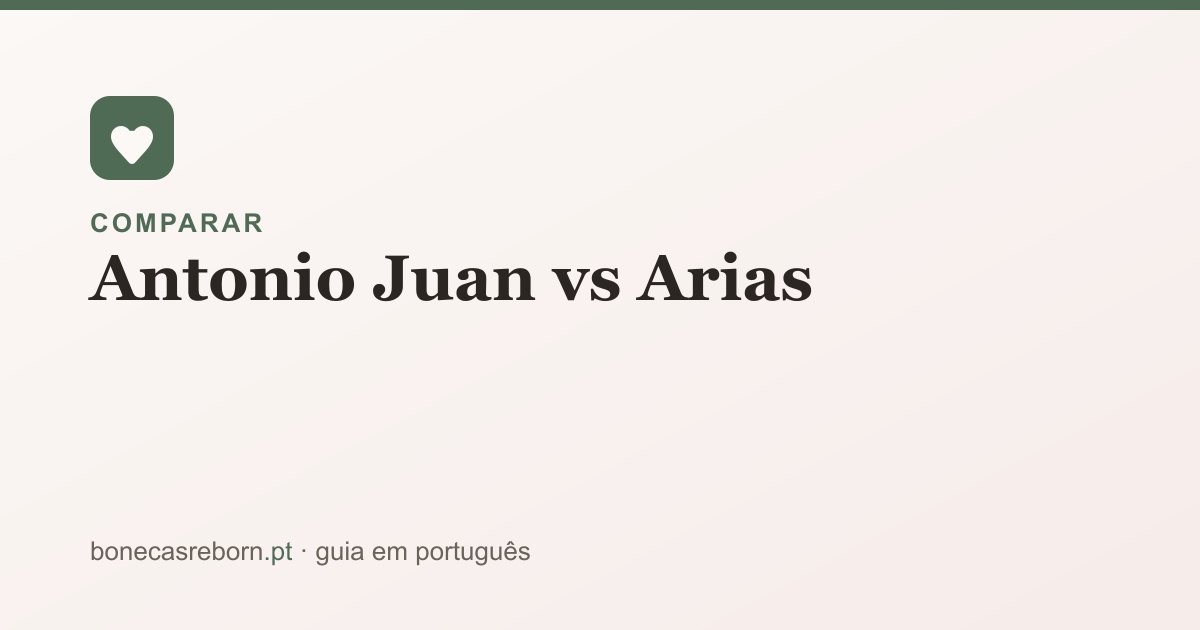 Guia bonecasreborn.pt: Antonio Juan vs Arias
